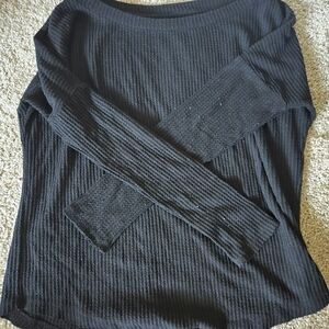 Aeropostale Black Waffle Knit Tee